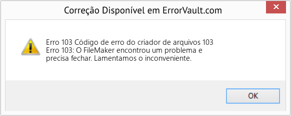 Fix Código de erro do criador de arquivos 103 (Error Erro 103)