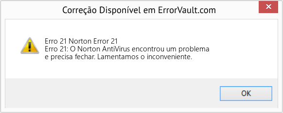 Fix Norton Error 21 (Error Erro 21)