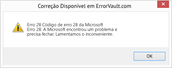 Fix Código de erro 28 da Microsoft (Error Erro 28)