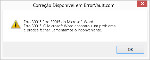 Fix Erro 30015 do Microsoft Word (Error Erro 30015)