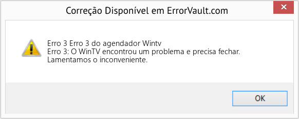 Fix Erro 3 do agendador Wintv (Error Erro 3)