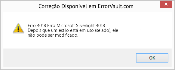 Fix Erro Microsoft Silverlight 4018 (Error Erro 4018)