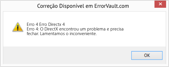 Fix Erro Directx 4 (Error Erro 4)