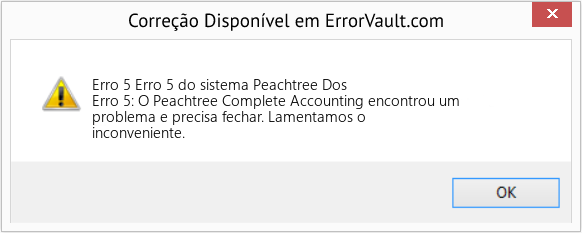 Fix Erro 5 do sistema Peachtree Dos (Error Erro 5)