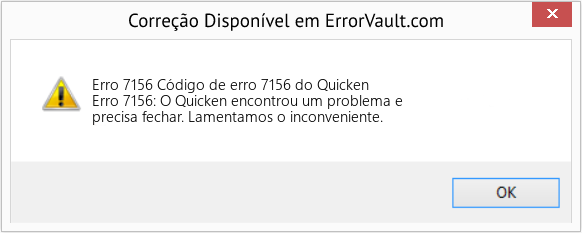 Fix Código de erro 7156 do Quicken (Error Erro 7156)