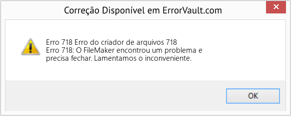 Fix Erro do criador de arquivos 718 (Error Erro 718)