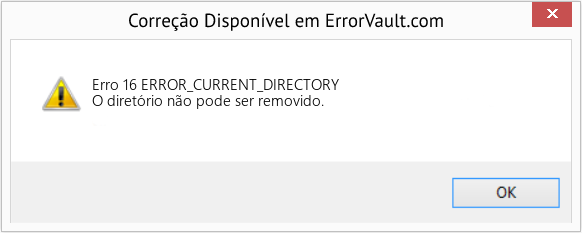 Fix ERROR_CURRENT_DIRECTORY (Error Erro 16)