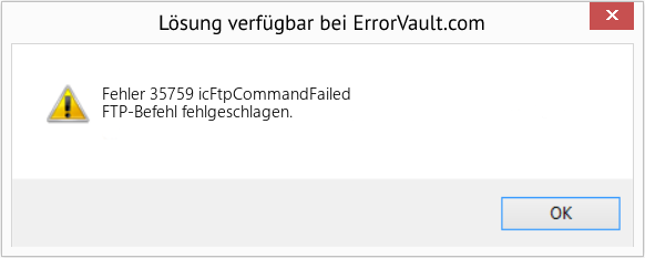 Fix icFtpCommandFailed (Error Fehler 35759)