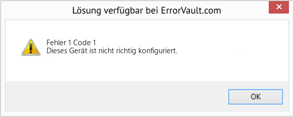 Fix Code 1 (Error Fehler 1)