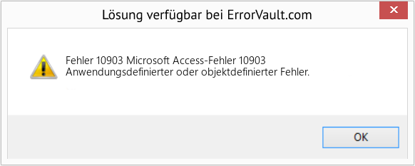 Fix Microsoft Access-Fehler 10903 (Error Fehler 10903)