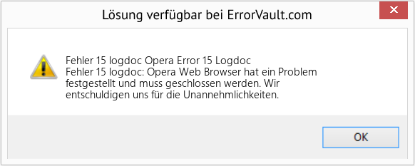 Fix Opera Error 15 Logdoc (Error Fehler 15 logdoc)