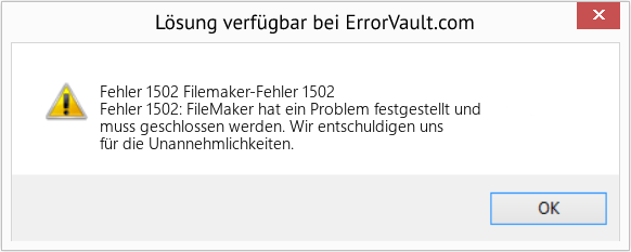 Fix Filemaker-Fehler 1502 (Error Fehler 1502)