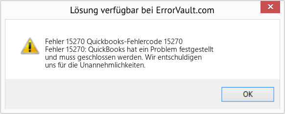 Fix Quickbooks-Fehlercode 15270 (Error Fehler 15270)