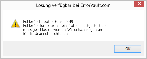 Fix Turbotax-Fehler 0019 (Error Fehler 19)