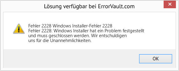 Fix Windows Installer-Fehler 2228 (Error Fehler 2228)