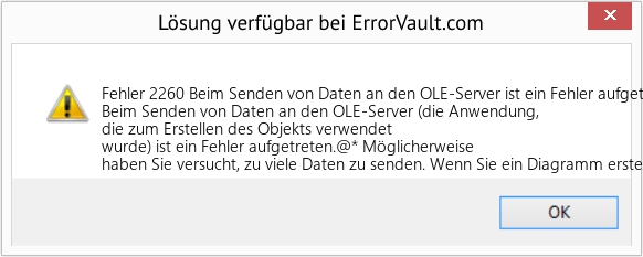 Fix Beim Senden von Daten an den OLE-Server ist ein Fehler aufgetreten (Error Fehler 2260)