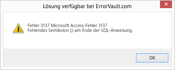 Fix Microsoft Access-Fehler 3137 (Error Fehler 3137)