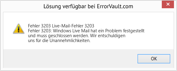 Fix Live-Mail-Fehler 3203 (Error Fehler 3203)