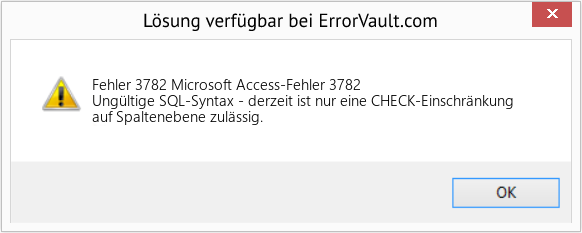Fix Microsoft Access-Fehler 3782 (Error Fehler 3782)