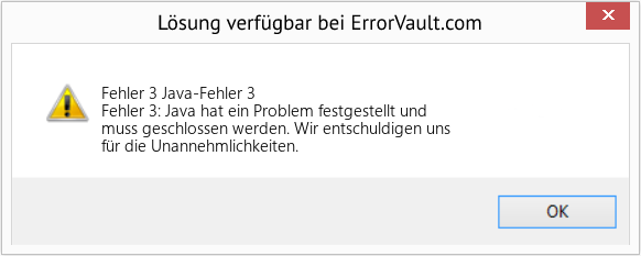 Fix Java-Fehler 3 (Error Fehler 3)