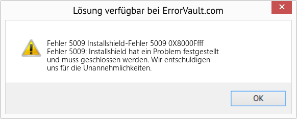 Fix Installshield-Fehler 5009 0X8000Ffff (Error Fehler 5009)