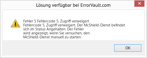 Fix Fehlercode 5, Zugriff verweigert (Error Fehler 5)