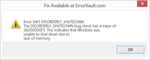 Fix DISORDERLY_SHUTDOWN (Error Error 0xF3)