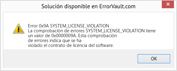 Fix SYSTEM_LICENSE_VIOLATION (Error Error 0x9A)