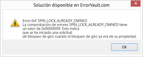 Fix SPIN_LOCK_ALREADY_OWNED (Error Error 0xF)