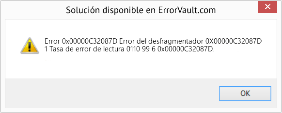 Fix Error del desfragmentador 0X00000C32087D (Error Code 0x00000C32087D)