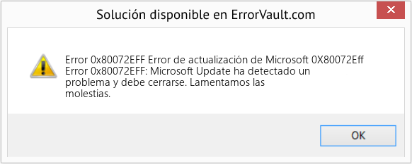 Fix Error de actualización de Microsoft 0X80072Eff (Error Code 0x80072EFF)