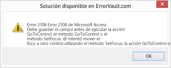 Fix Error 2108 de Microsoft Access (Error Code 2108)