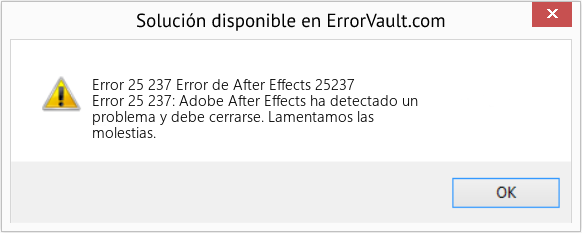 Fix Error de After Effects 25237 (Error Code 25 237)