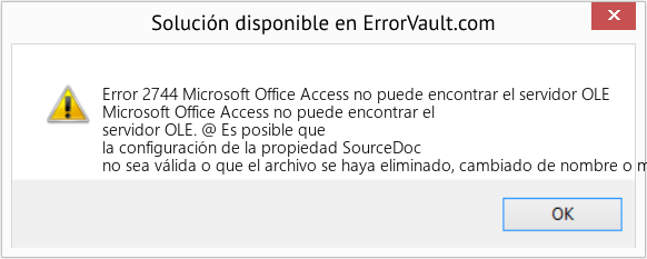 Fix Microsoft Office Access no puede encontrar el servidor OLE (Error Code 2744)