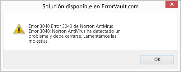 Fix Error 3040 de Norton Antivirus (Error Code 3040)