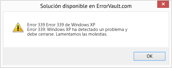 Fix Error 339 de Windows XP (Error Code 339)