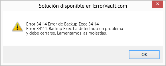 Fix Error de Backup Exec 34114 (Error Code 34114)