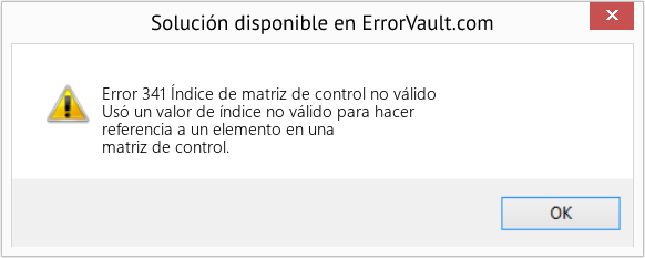 Fix Índice de matriz de control no válido (Error Code 341)