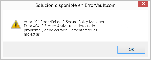 Fix Error 404 de F-Secure Policy Manager (Error error 404)