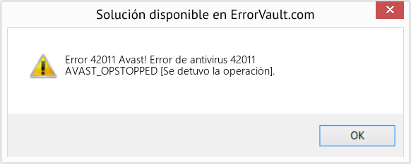 Fix Avast! Error de antivirus 42011 (Error Code 42011)