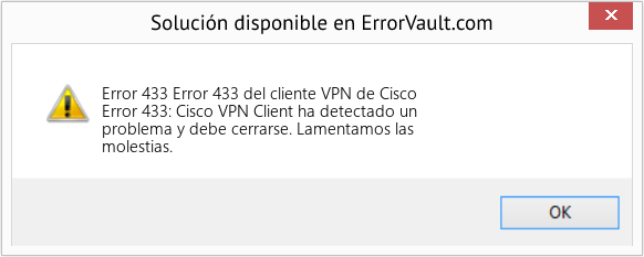 Fix Error 433 del cliente VPN de Cisco (Error Code 433)