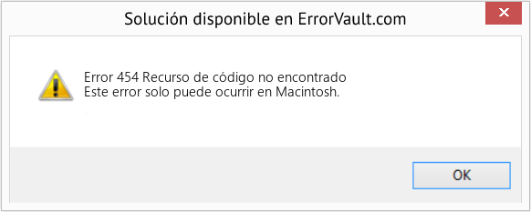 Fix Recurso de código no encontrado (Error Code 454)