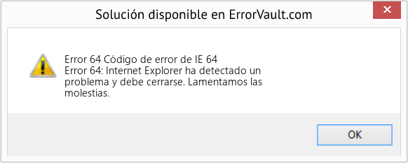 Fix Código de error de IE 64 (Error Code 64)