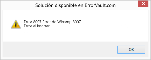 Fix Error de Winamp 8007 (Error Code 8007)