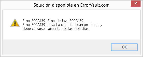 Fix Error de Java 800A1391 (Error Code 800A1391)