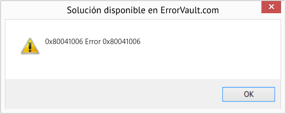 Fix Error 0x80041006 (Error 0x80041006)