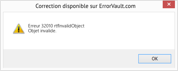 Fix rtfInvalidObject (Error Erreur 32010)