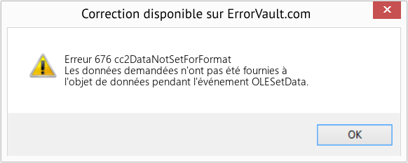 Fix cc2DataNotSetForFormat (Error Erreur 676)