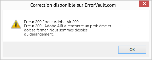 Fix Erreur Adobe Air 200 (Error Erreur 200)