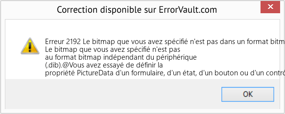 Fix Le bitmap que vous avez spécifié n'est pas dans un format bitmap indépendant du périphérique (.dib) (Error Erreur 2192)